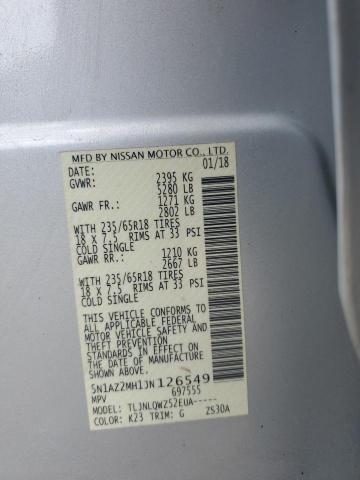 2018 NISSAN MURANO S 5N1AZ2MH1JN126549