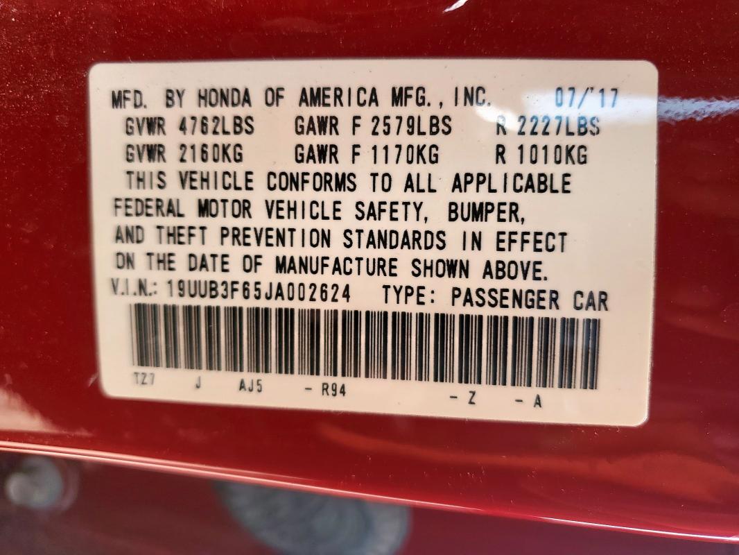 2018 ACURA TLX TECH+A 19UUB3F65JA002624