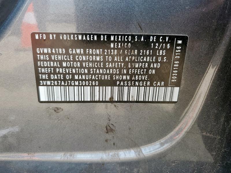2016 VOLKSWAGEN JETTA S - 3VW267AJ7GM300260