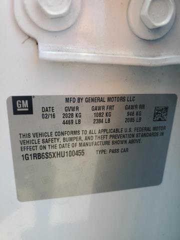 2017 CHEVROLET VOLT PREMI 1G1RB6S5XHU100455