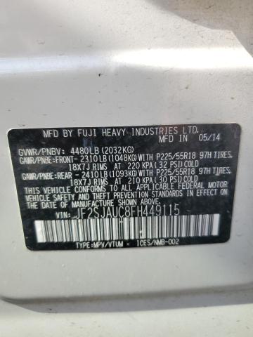 2015 SUBARU FORESTER 2 JF2SJAUC8FH449115