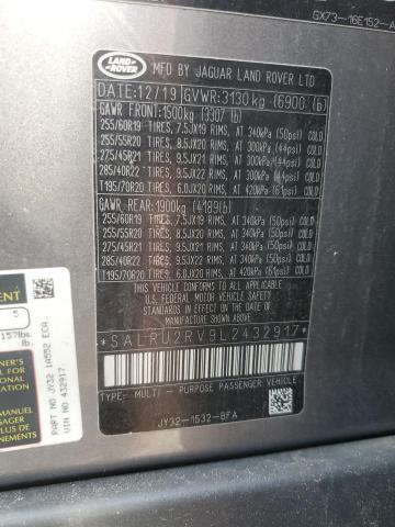 2020 LAND ROVER DISCOVERY SALRU2RV9L2432917