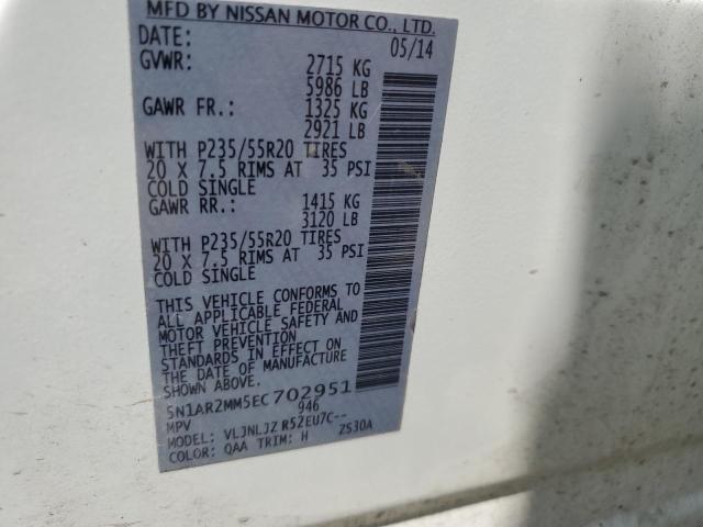 2014 NISSAN PATHFINDER - 5N1AR2MM5EC702951