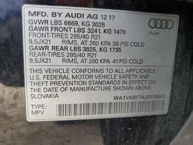 2018 AUDI Q7 PRESTIG WA1VABF74JD026902