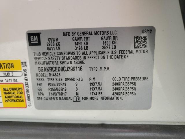 2012 BUICK ENCLAVE - 5GAKRCED0CJ399116