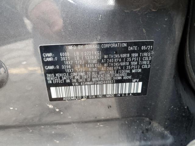 2021 SUBARU ASCENT PRE 4S4WMAFD4M3448871