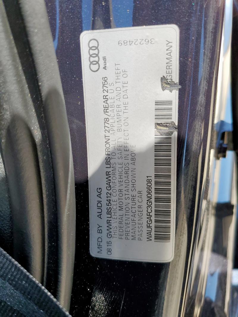 2016 AUDI A6 PREMIUM WAUFGAFC3GN066081