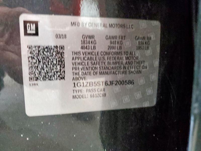 2018 CHEVROLET MALIBU LS - 1G1ZB5ST6JF200586