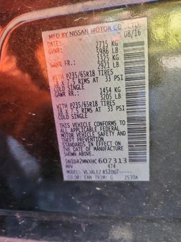 2017 NISSAN PATHFINDER 5N1DR2MNXHC607313