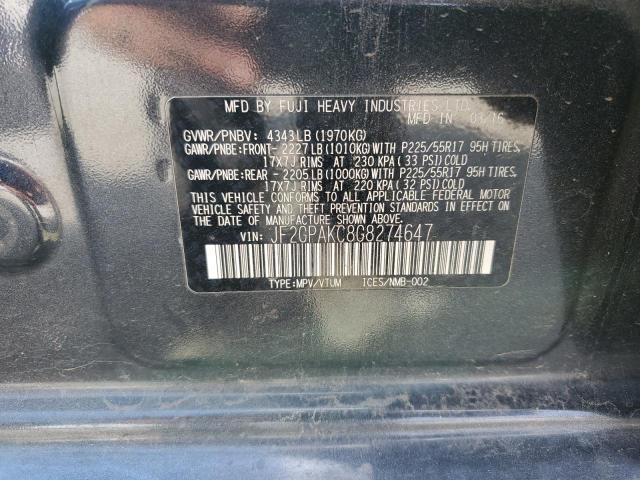 2016 SUBARU CROSSTREK JF2GPAKC8G8274647
