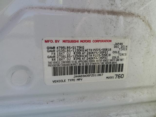 2015 MITSUBISHI OUTLANDER - JA4AD3A35FZ011867
