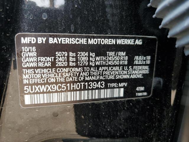 2017 BMW X3 XDRIVE2 5UXWX9C51H0T13943