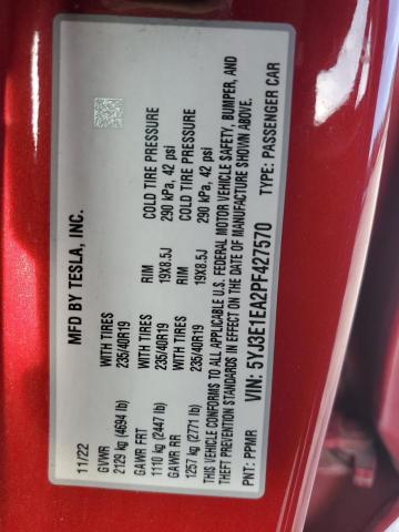 2023 TESLA MODEL 3 5YJ3E1EA2PF427570