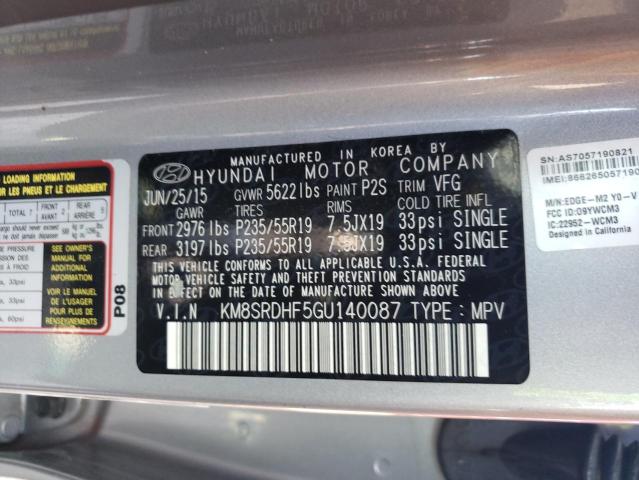 2016 HYUNDAI SANTA FE S - KM8SRDHF5GU140087