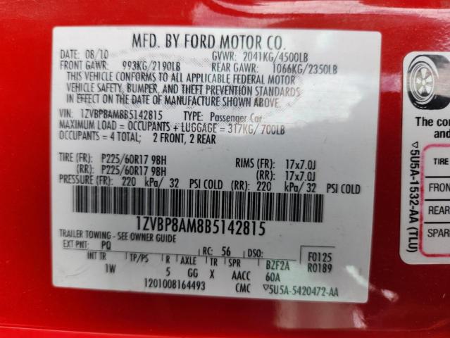 2011 FORD MUSTANG - 1ZVBP8AM8B5142815