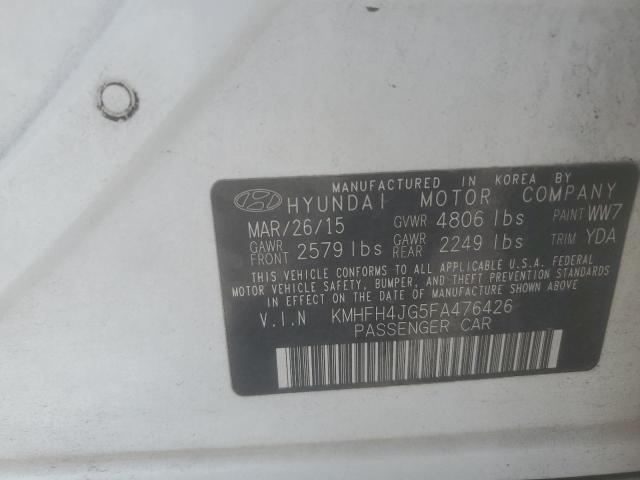 2015 HYUNDAI AZERA LIMI KMHFH4JG5FA476426