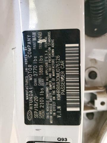2021 HYUNDAI VENUE SE KMHRB8A30MU076126