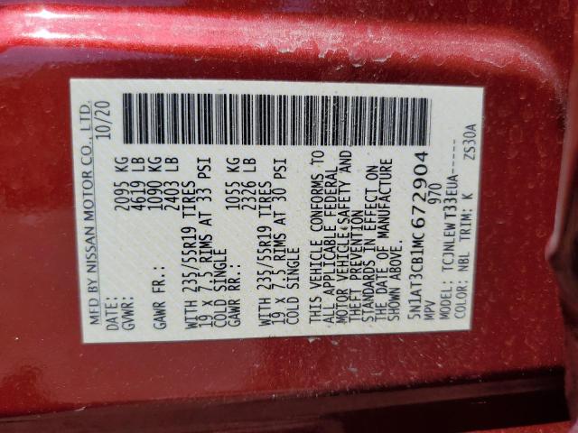 2021 NISSAN ROGUE SL 5N1AT3CB1MC672904