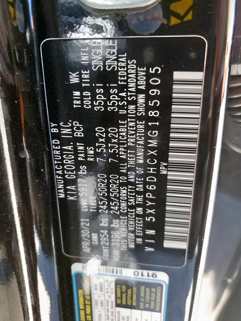 2021 KIA TELLURIDE 5XYP6DHCXMG185905