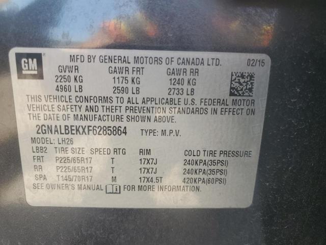 2015 CHEVROLET EQUINOX LT - 2GNALBEKXF6285864