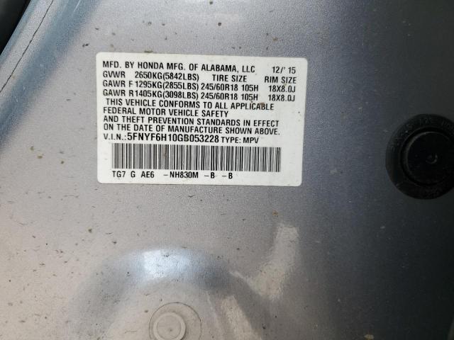 2016 HONDA PILOT LX 5FNYF6H10GB053228