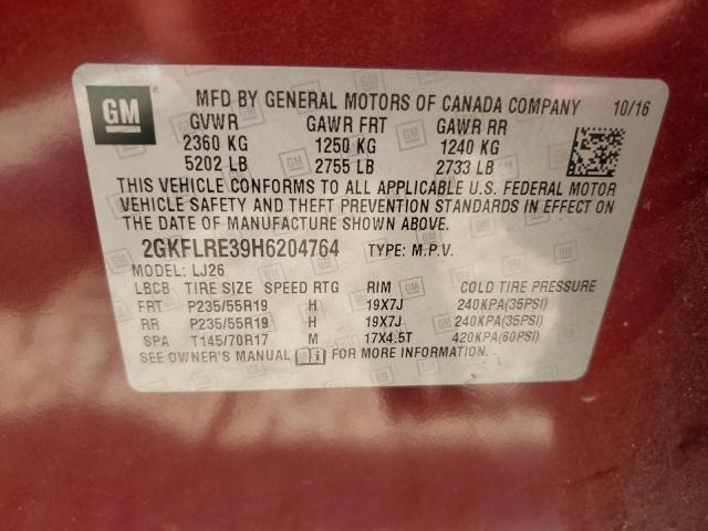 2017 GMC TERRAIN DE 2GKFLRE39H6204764