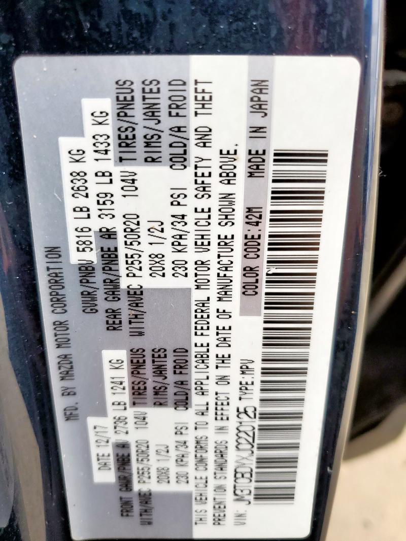 2018 MAZDA CX-9 GRAND JM3TCBDYXJ0220125