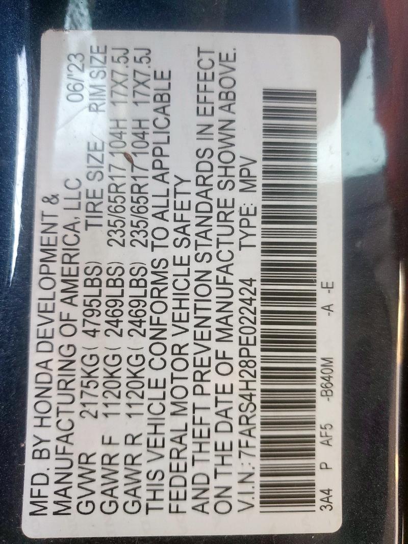 2023 HONDA CR-V LX 7FARS4H28PE022424