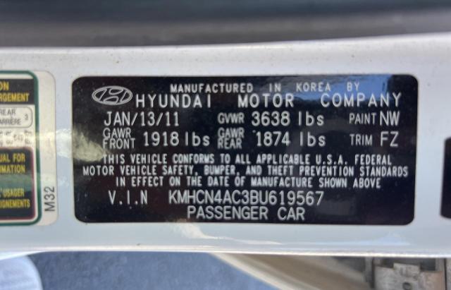2011 HYUNDAI ACCENT GLS - KMHCN4AC3BU619567