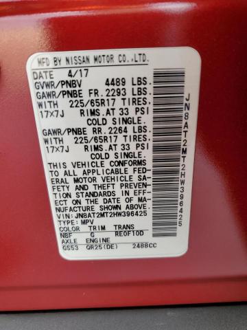 2017 NISSAN ROGUE S JN8AT2MT2HW396425