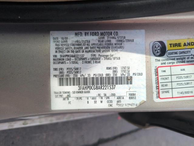 2010 FORD FUSION SEL - 3FAHP0CG8AR221537