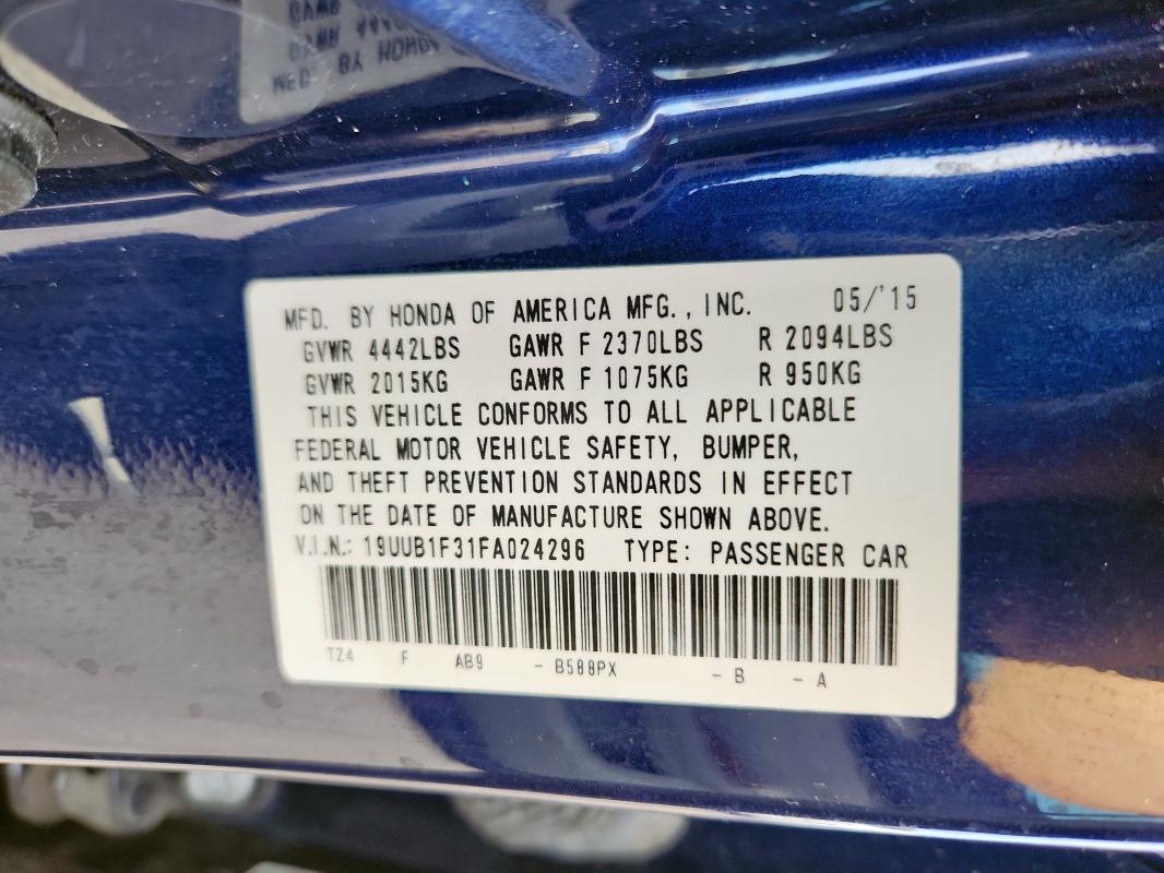 2015 ACURA TLX - 19UUB1F31FA024296