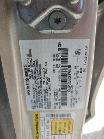2019 FORD FUSION TITANIUM 3FA6P0RU8KR190280