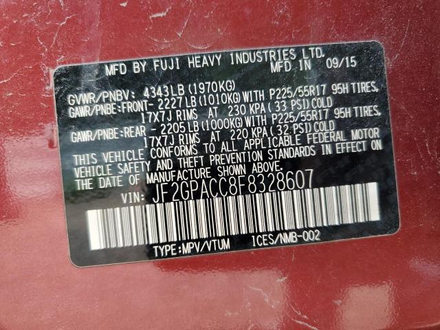 2015 SUBARU XV CROSSTR JF2GPACC8F8328607