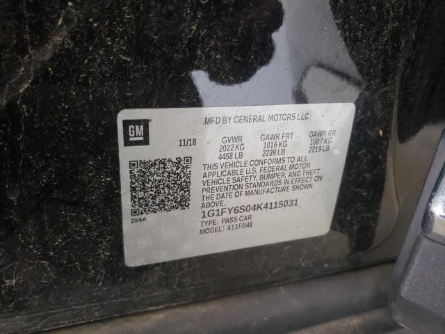2019 CHEVROLET BOLT EV LT 1G1FY6S04K4115031