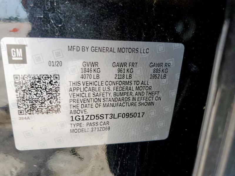 2020 CHEVROLET MALIBU LT 1G1ZD5ST3LF095017