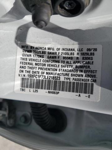 2020 HONDA CIVIC EXL 19XFC1F73LE218523