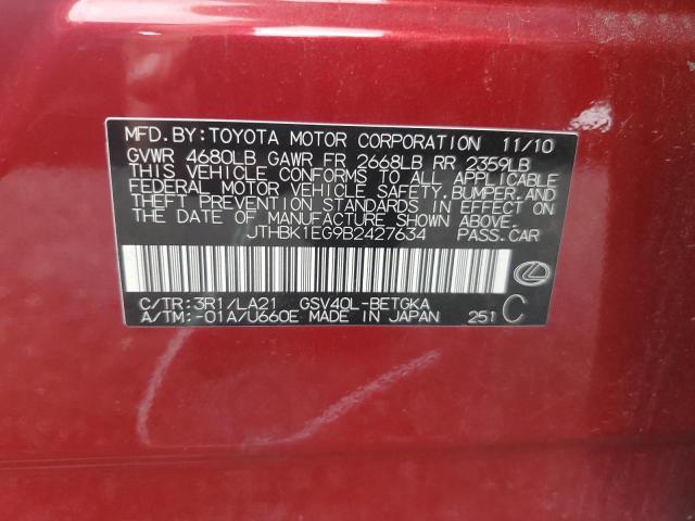 2011 LEXUS ES 350 - JTHBK1EG9B2427634