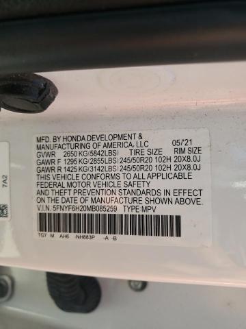 2021 HONDA PILOT SE 5FNYF6H20MB085259
