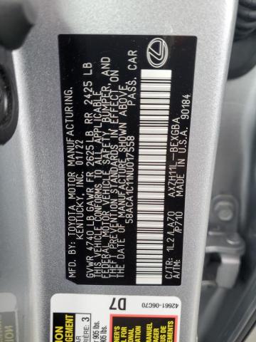 2022 LEXUS ES 300H BA 58ACA1C11NU017558