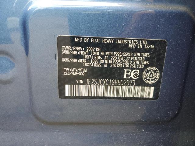 2016 SUBARU FORESTER 2 JF2SJCXC1GH502973