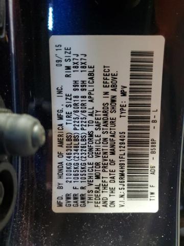 2015 HONDA CR-V TOURI 5J6RM4H91FL129405