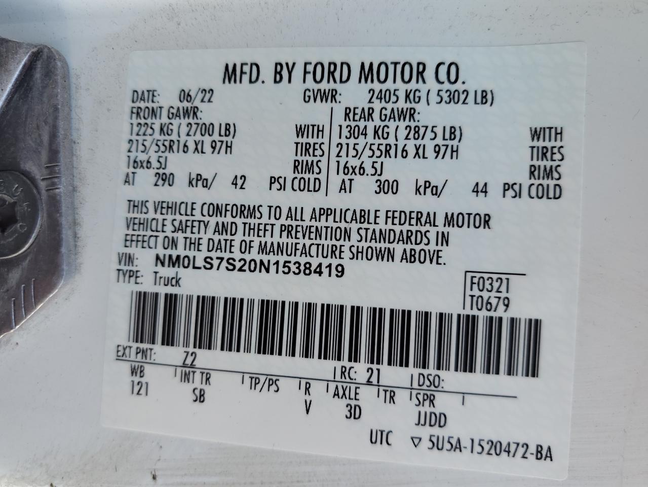 FORD TRANSIT CONNECT XL