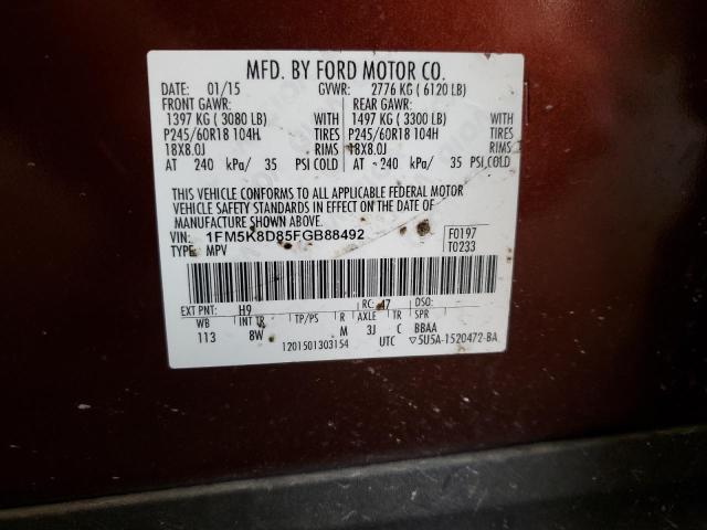2015 FORD EXPLORER X - 1FM5K8D85FGB88492
