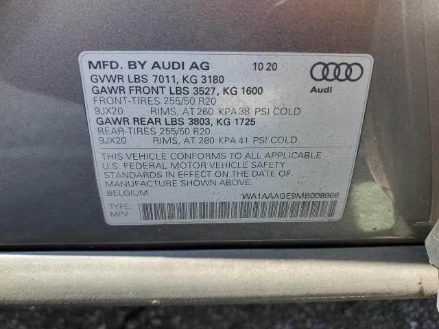 2021 AUDI E-TRON PRE WA1AAAGE9MB008966