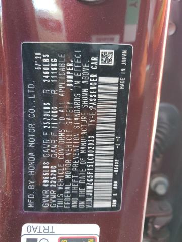 2020 HONDA CLARITY JHMZC5F15LC002033