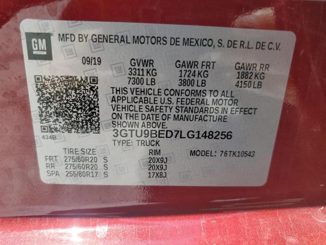 2020 GMC SIERRA K15 3GTU9BED7LG148256