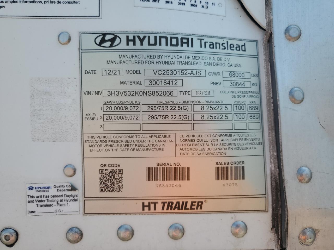 Lot #3235048948 2022 HYUNDAI UNKNOWN