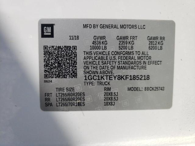 2019 CHEVROLET 2500 HD 1GC1KTEY8KF185218
