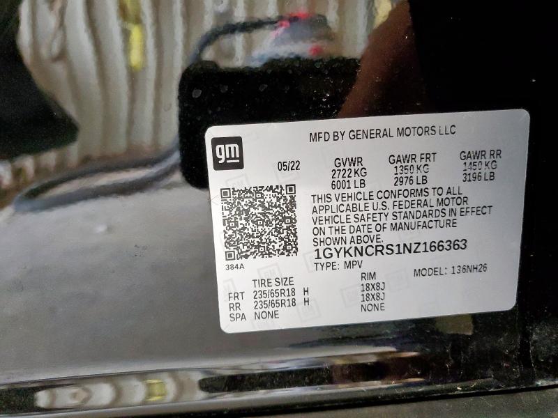 2022 CADILLAC XT5 PREMIU 1GYKNCRS1NZ166363